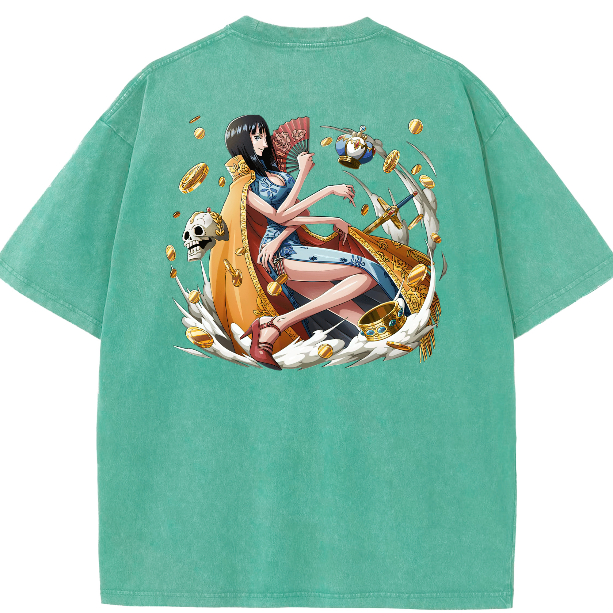 ワンピース ニコ・ロビン ONE PIECE Nico Robin 綿100% ヴィンテージ風 半袖Tシャツ（背面プリント）